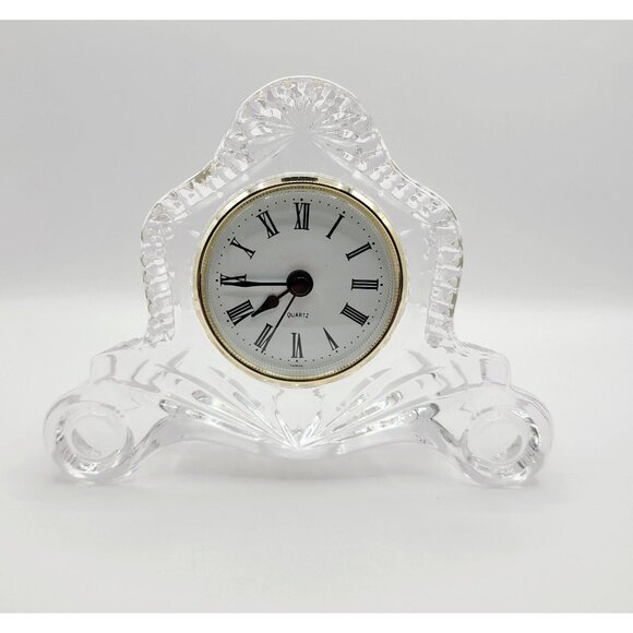 Vintage Crystal Desk Mantel Shelf Clock Quartz Untested Excellent Condition - Picture 1 of 9